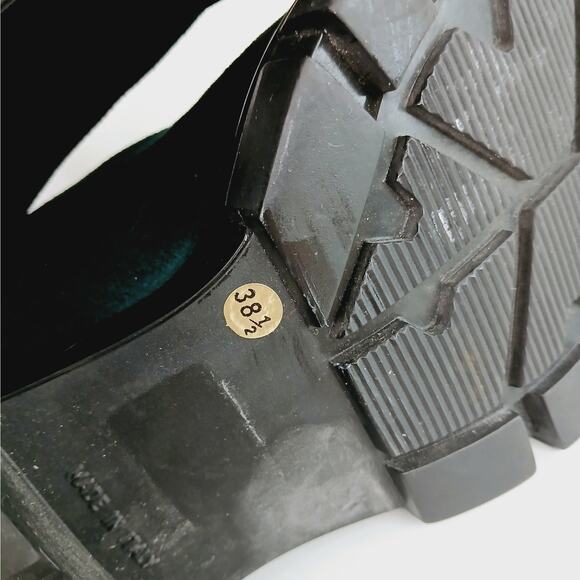 L'Idea by Lori SZ 8.5 Center Zip Emerald Green Suede Italian Lug Sole Boots $379 - Picture 7 of 9